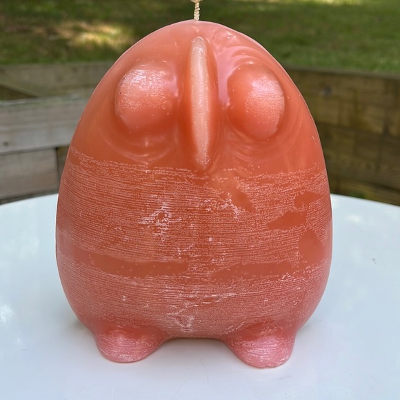 1970's Owl Candle in Muted Orange - Picture 8 of 8
